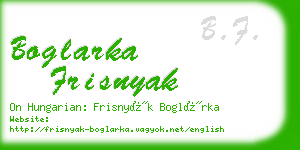 boglarka frisnyak business card